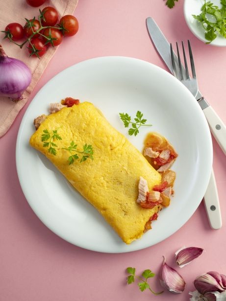 Tortilla de atún y tomate