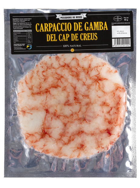 carpaccio de gamba pescadors de roses