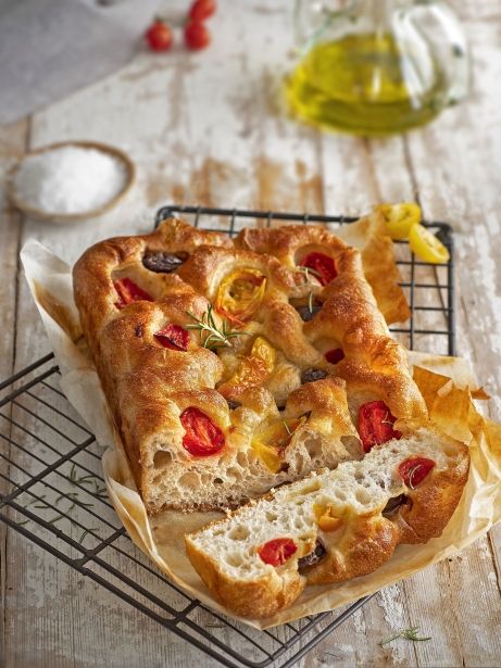 Focaccia de tomàquets amb esponja