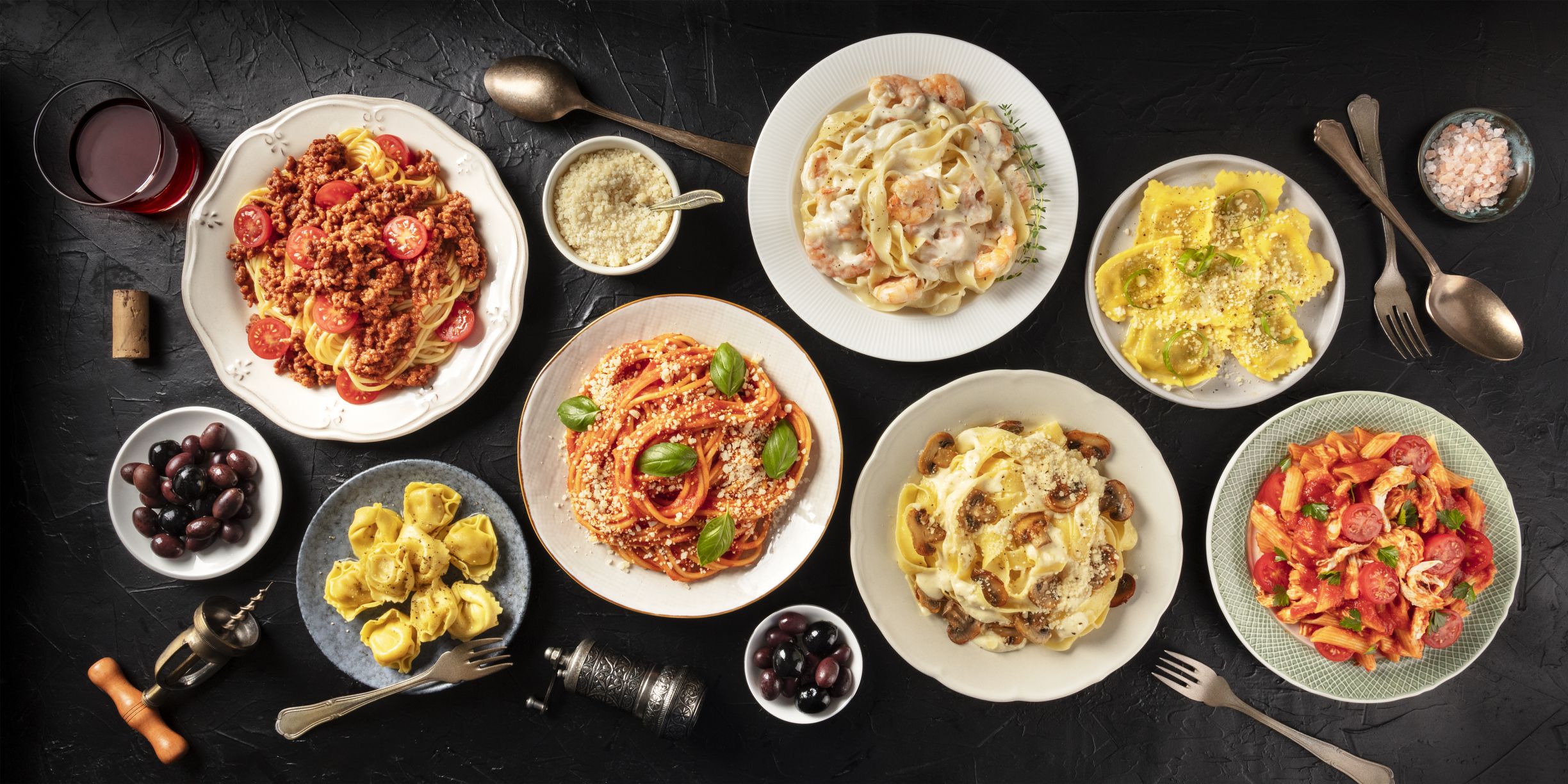 Plats variats de pasta