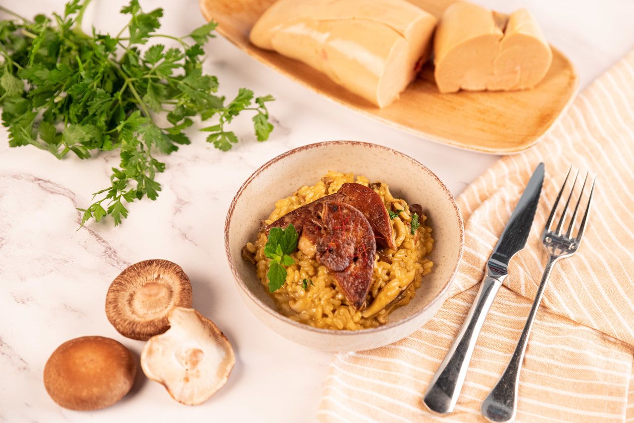 Foie-gras i xiitake