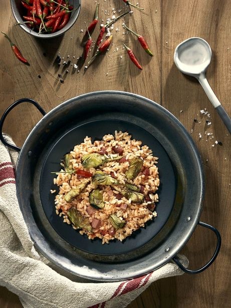 Arroz de corazones de alcachofa 'alla' arrabbiata'