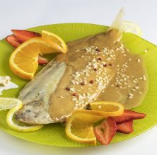 Filete de lenguado al turrón de Agramunt