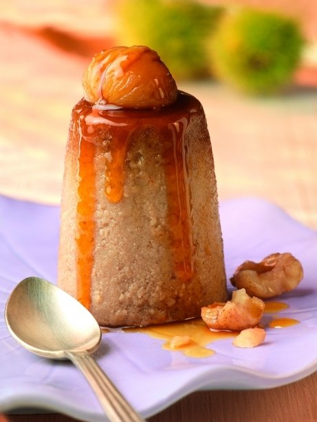 Flan de castañas y vainilla