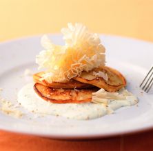 Creps de patata amb crema d'herbes