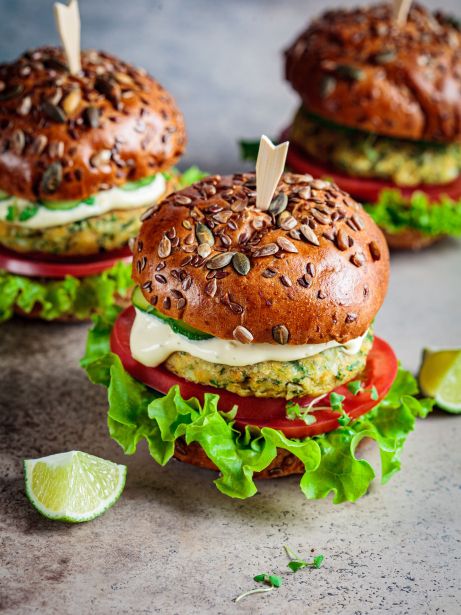 Hamburguesa vegana de falàfel