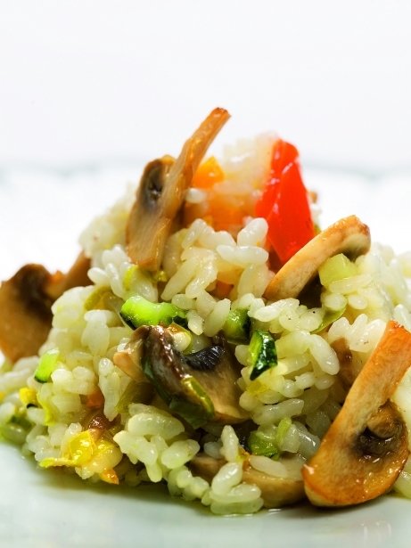 Arroz de montaña con verduras y senderuelas