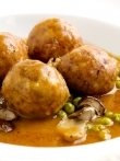 Mandonguilles amb ceps i pèsols