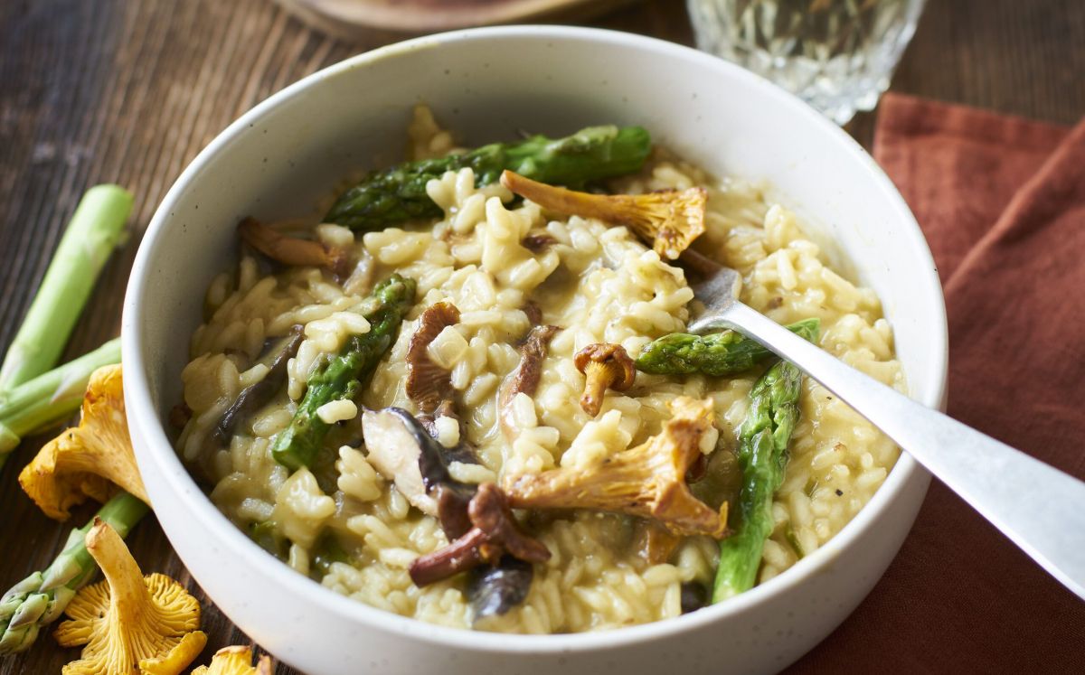 Risotto amb formatge Cadí Urgèlia DOP, espàrrecs i bolets