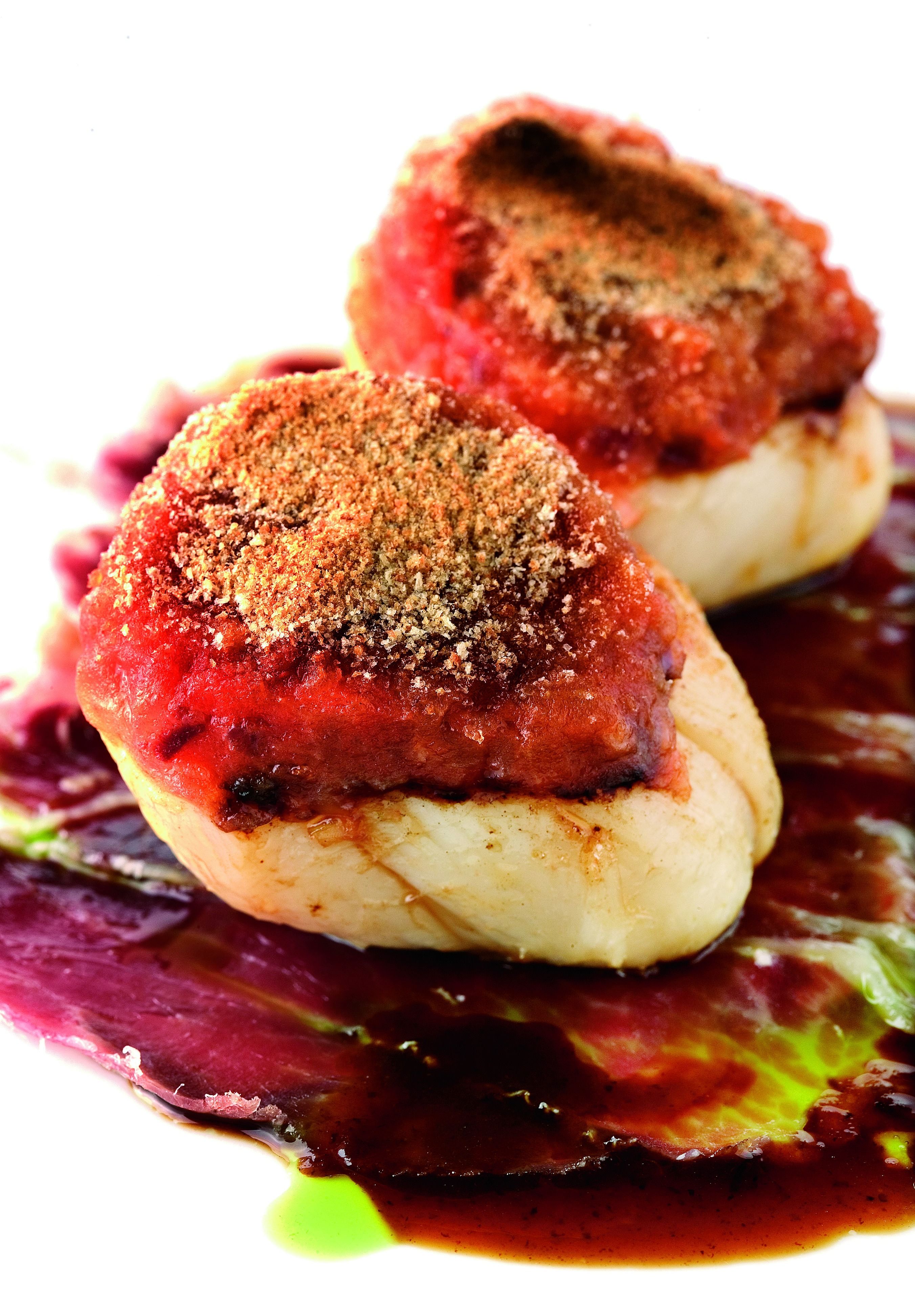 Vieires amb pernil al gratin