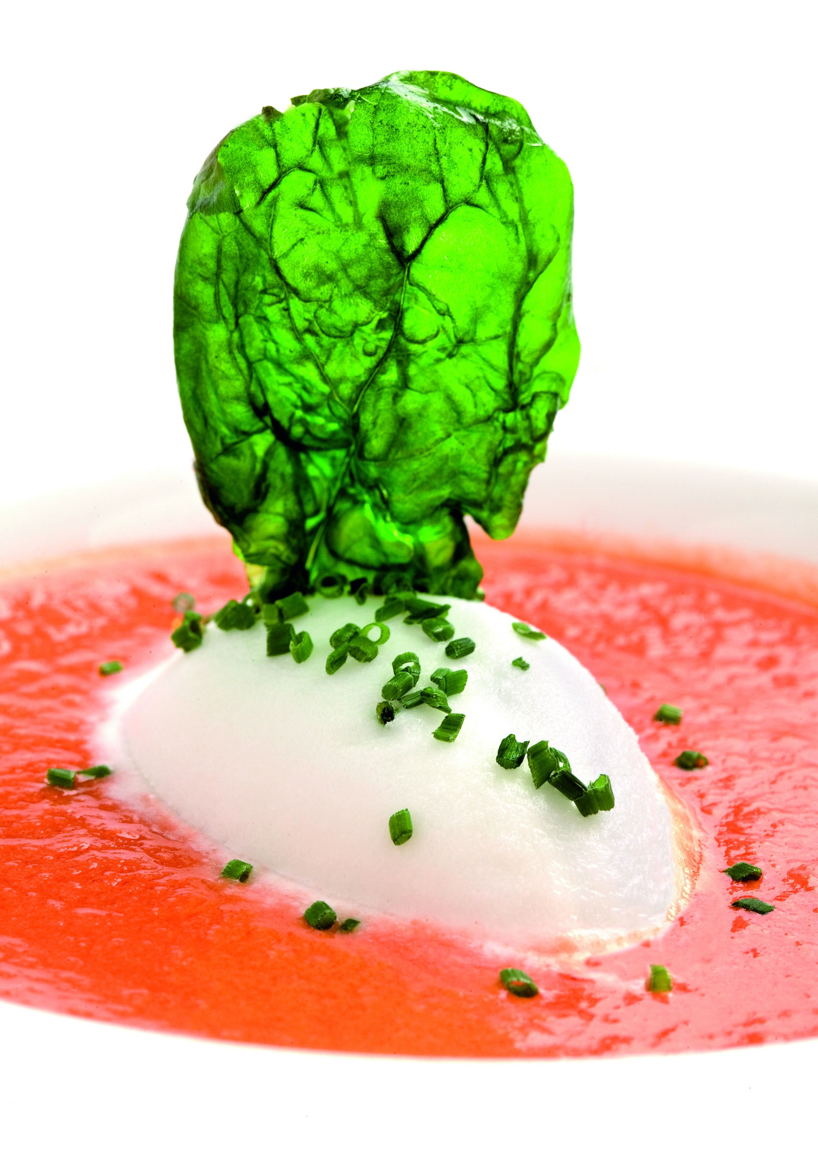 Crema de tomàquet amb gelat de rocafort