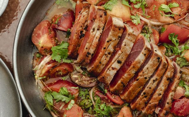 Ceviche de tomate con atún bluefin Ely 