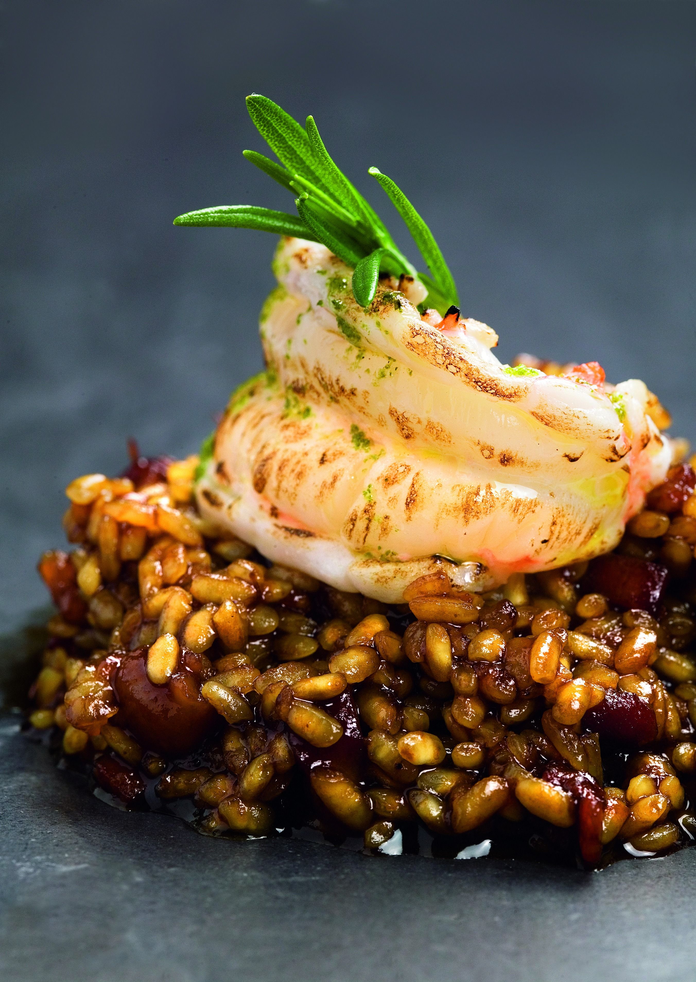 Arròs de capipota amb escamarlans