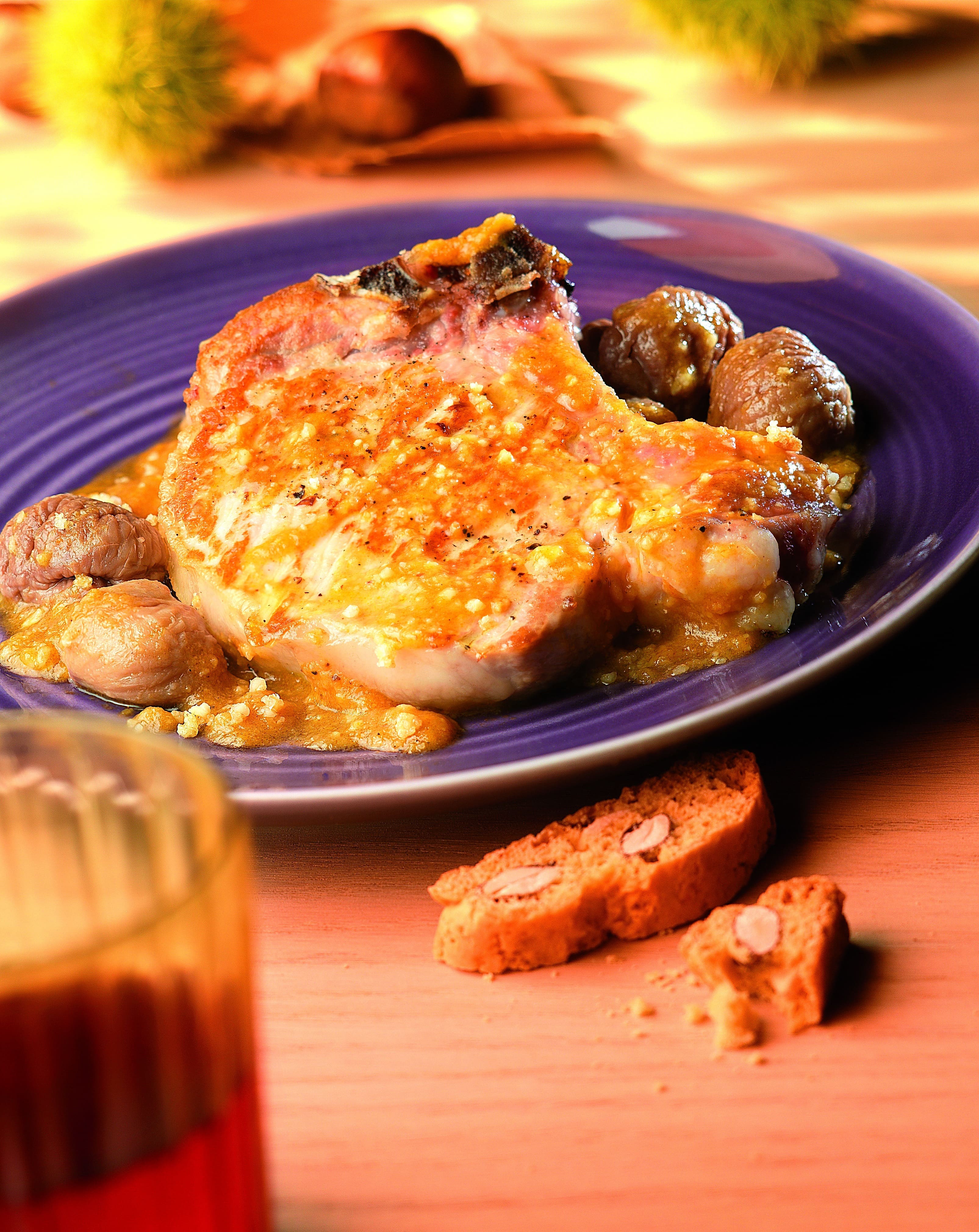 Costelló de porc amb castanyes
