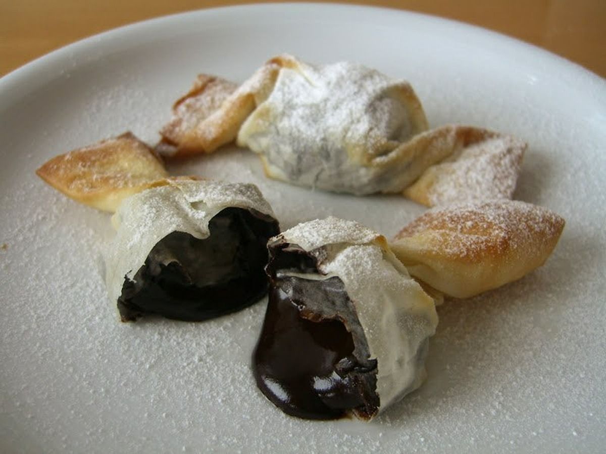 Caramels cruixents de fil·lo i xocolata