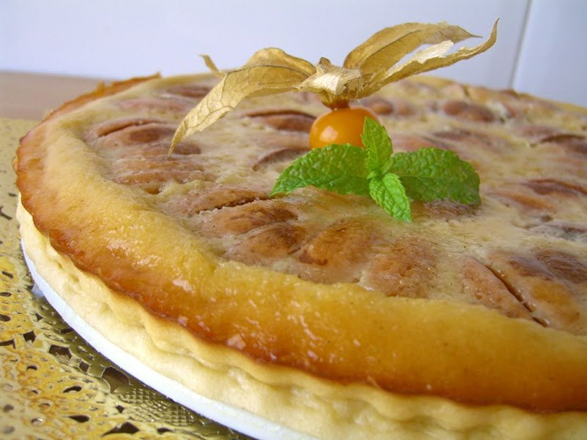 Clafoutis de vainilla i nespres