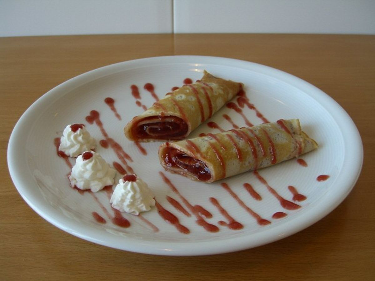 Creps de maduixa i cafè
