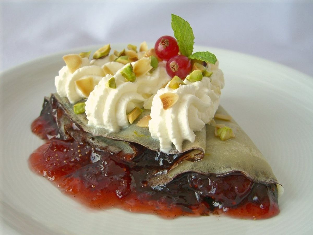 Creps de maduixa amb xocolata