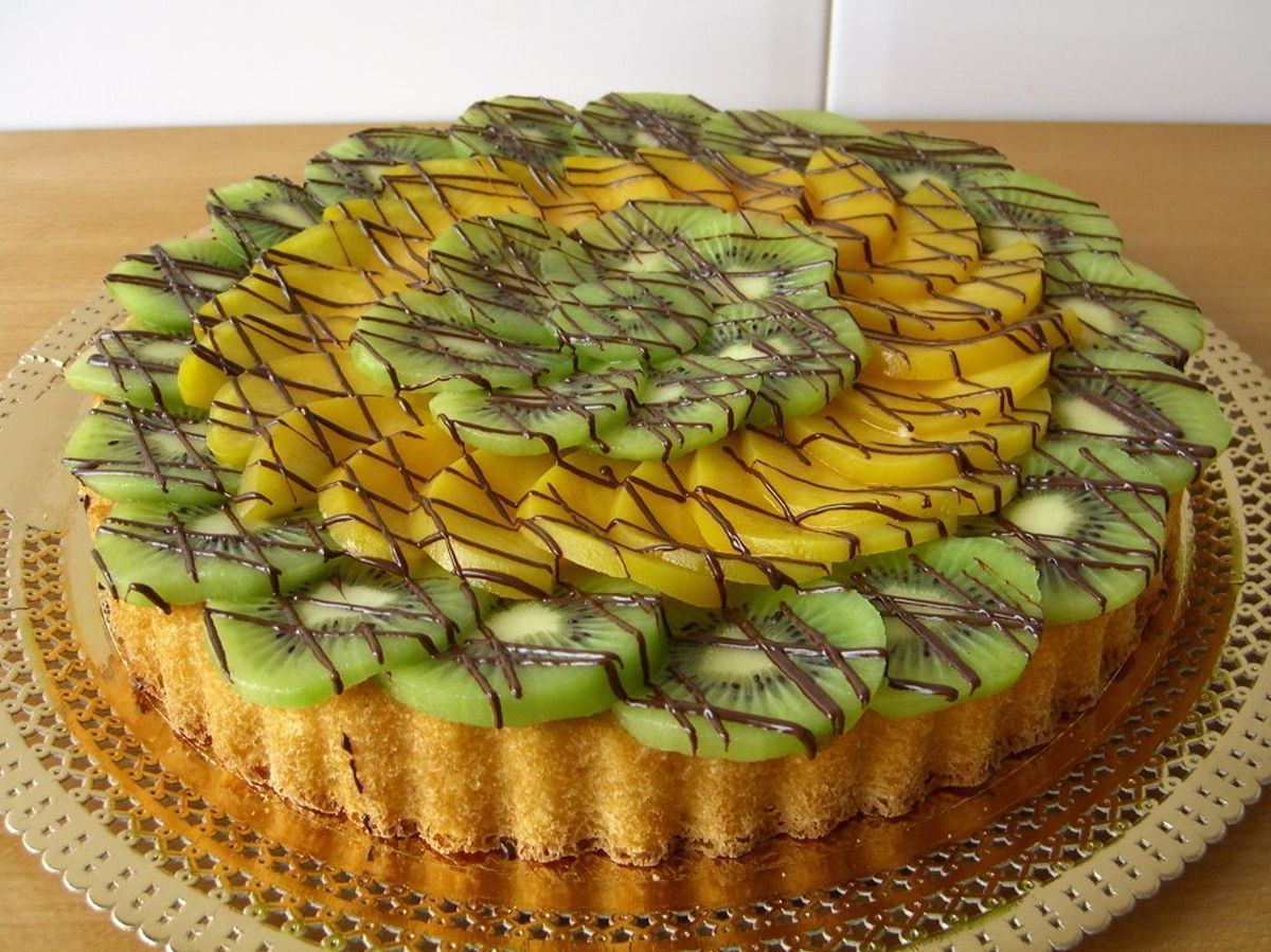 Pastís de crema i fruita