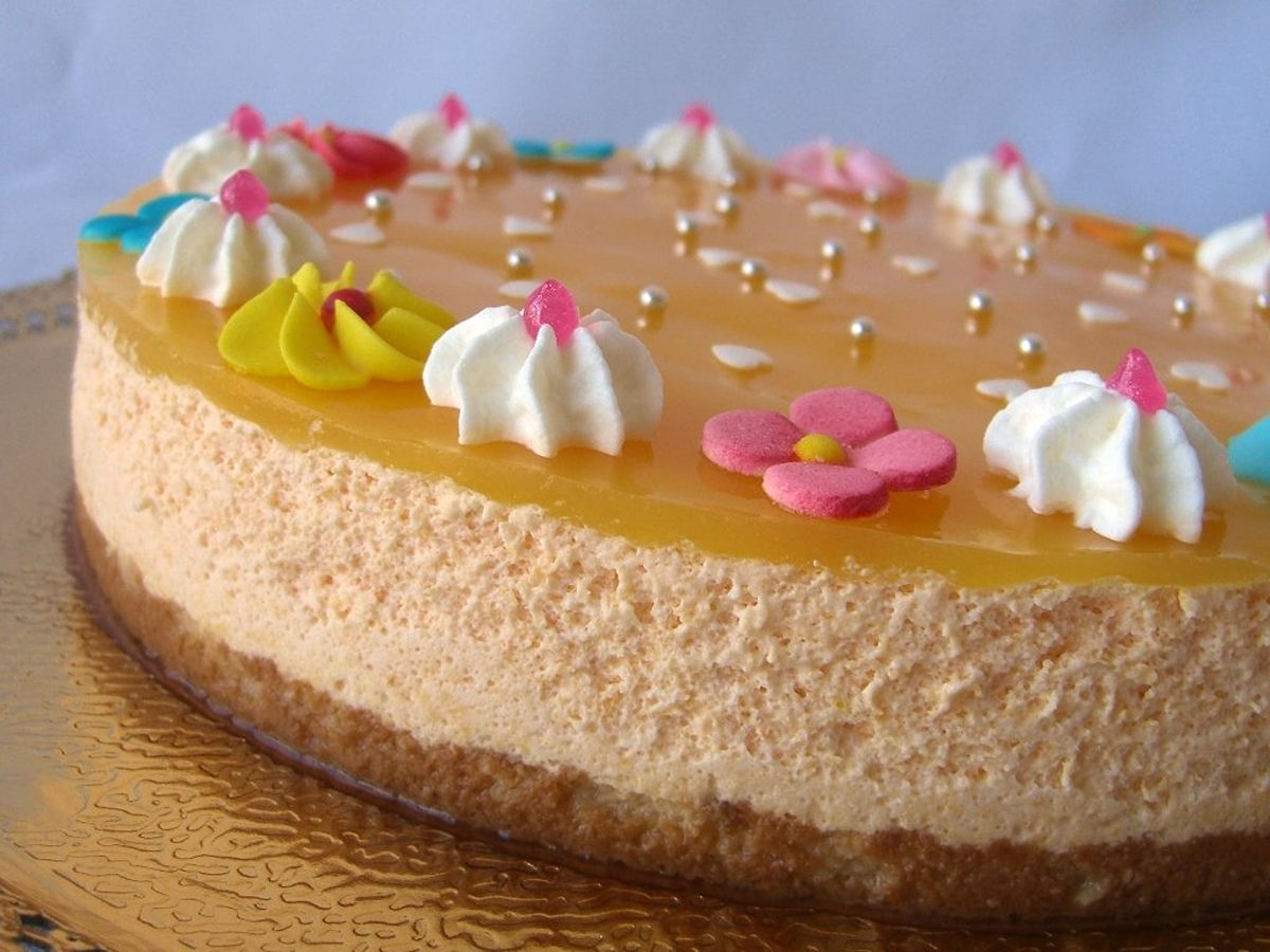 pastís de mousse mandarina