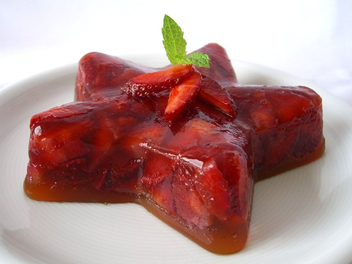 Maduixes en gelatina de roibos