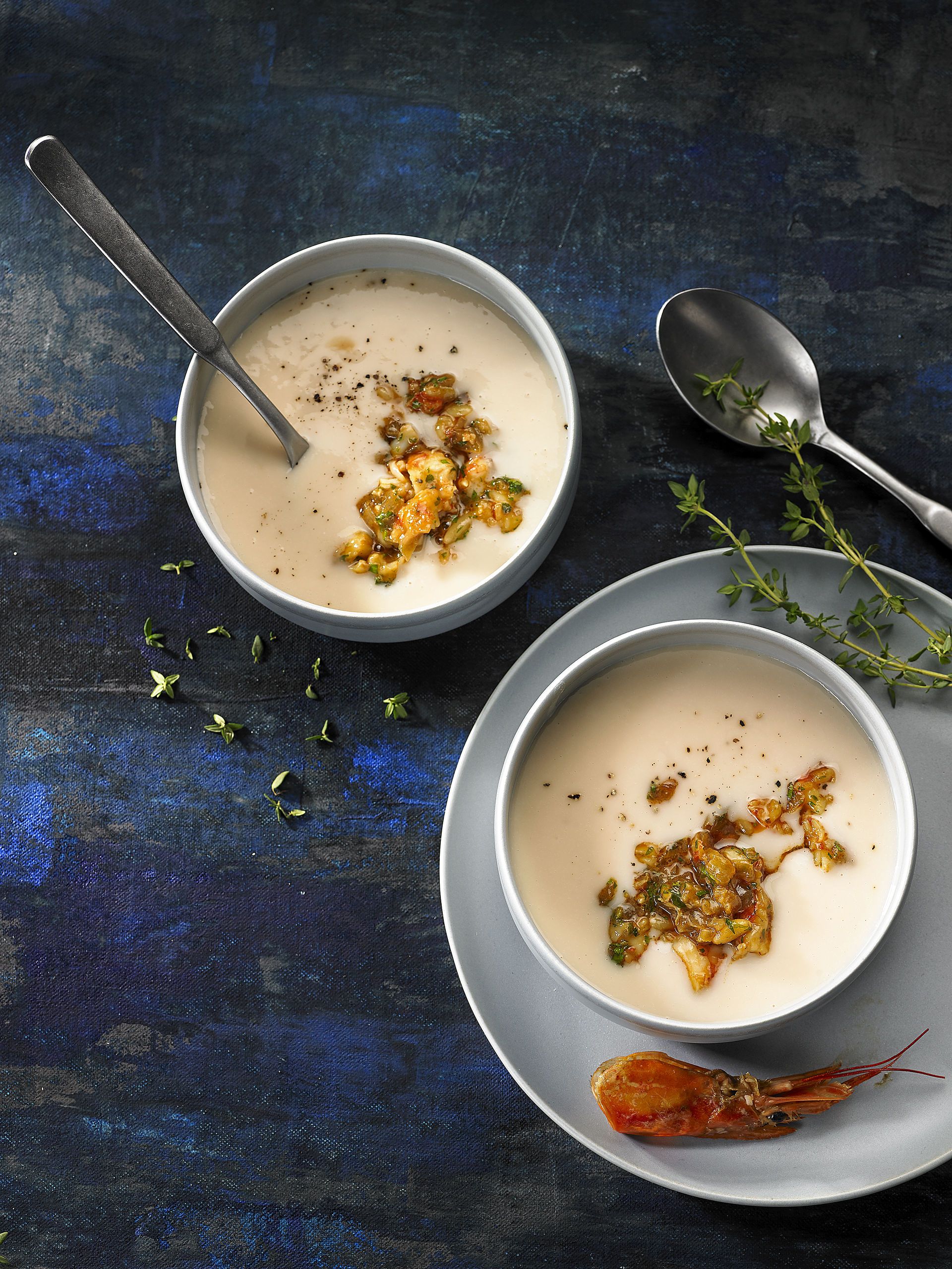 Crema de mongetes i llagostins