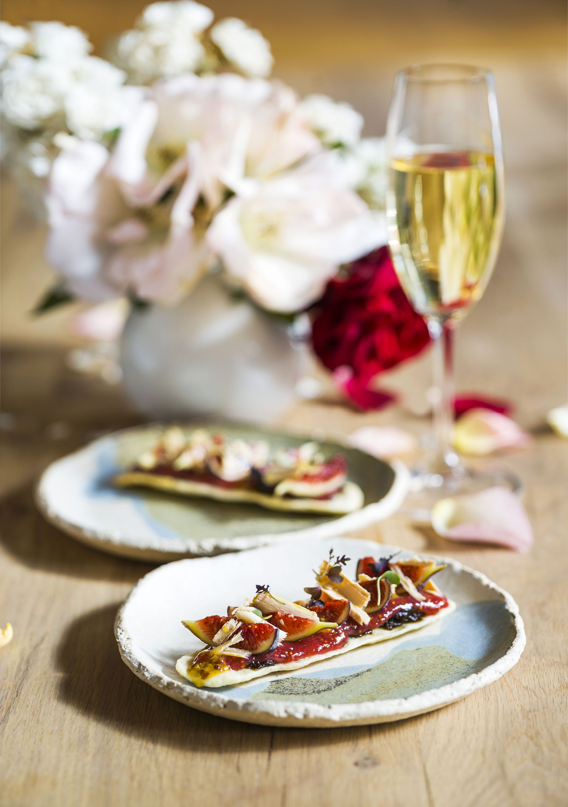 Coca d'oli, figues i foie-gras