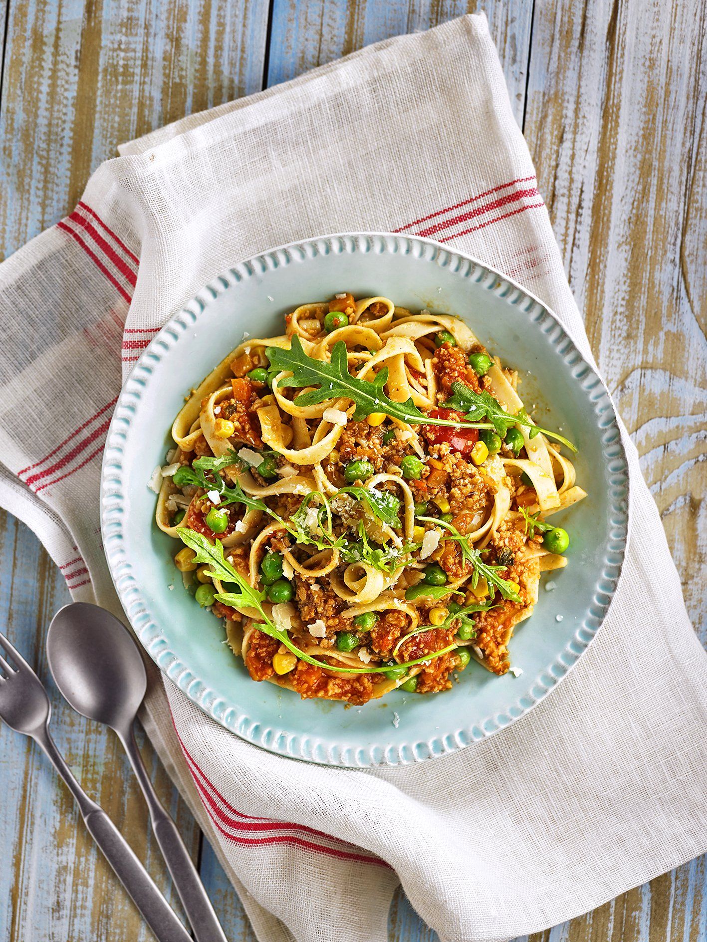 Tallarines amb bolonyesa vegetal