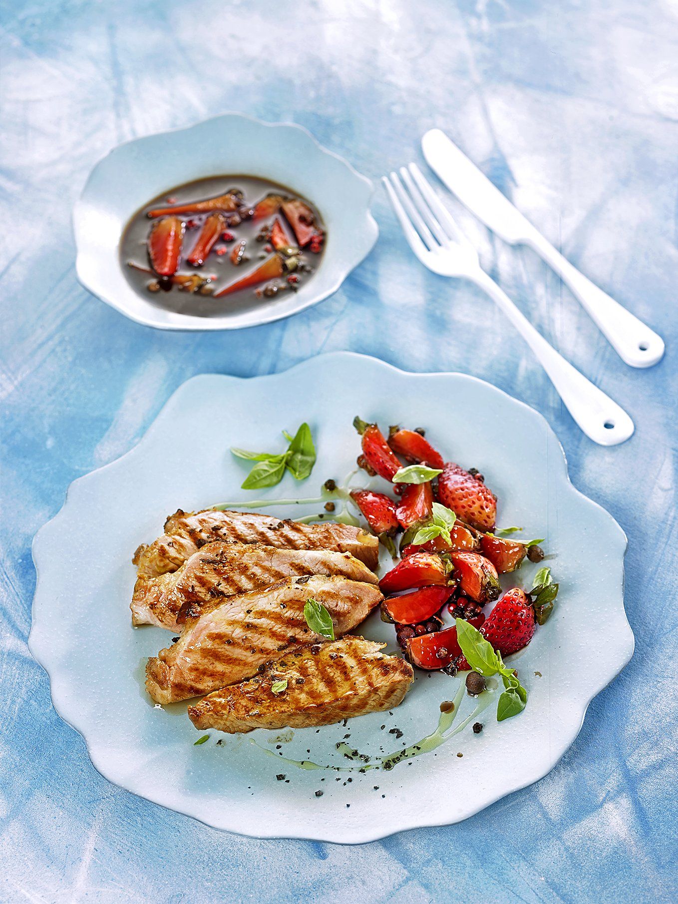 Presa ibèrica amb maduixes