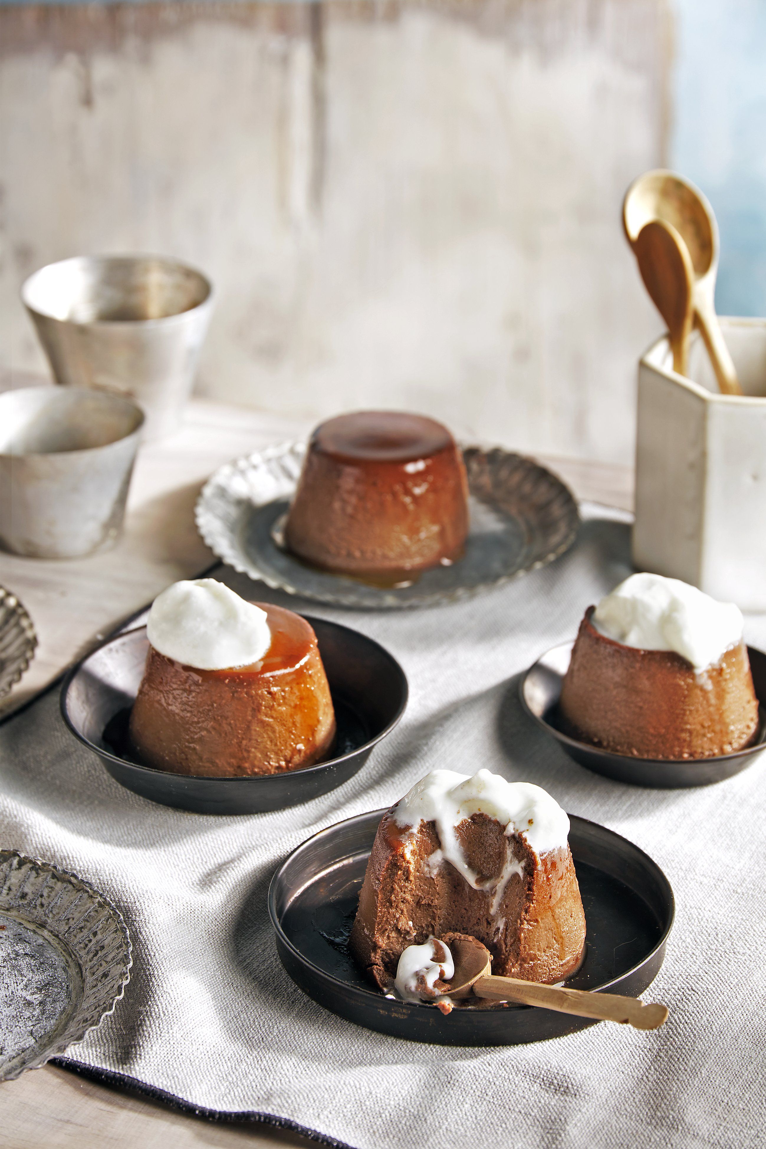 Flan de choco con espuma de yogurt r 1