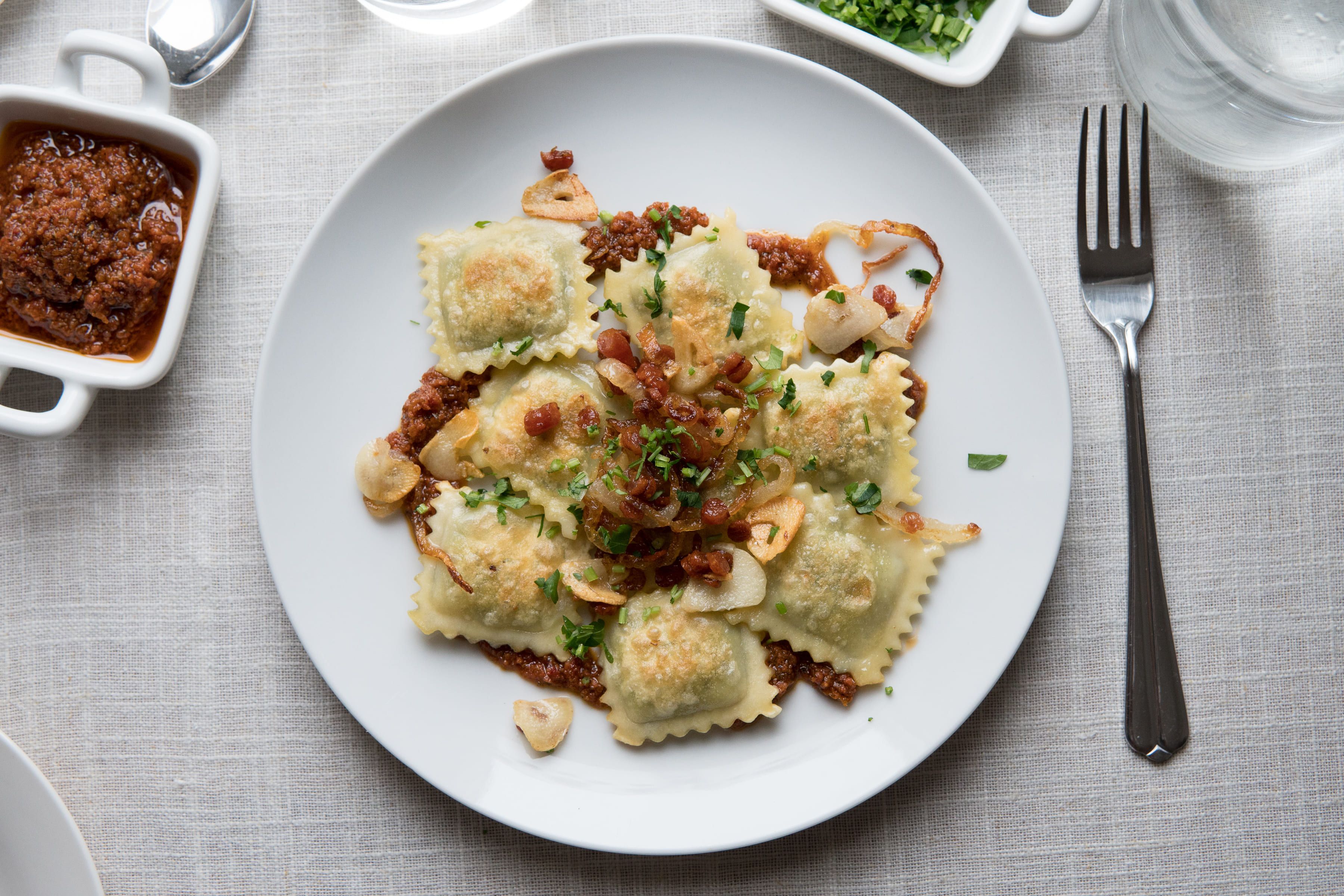 Raviolis al pesto ‘trapanese’