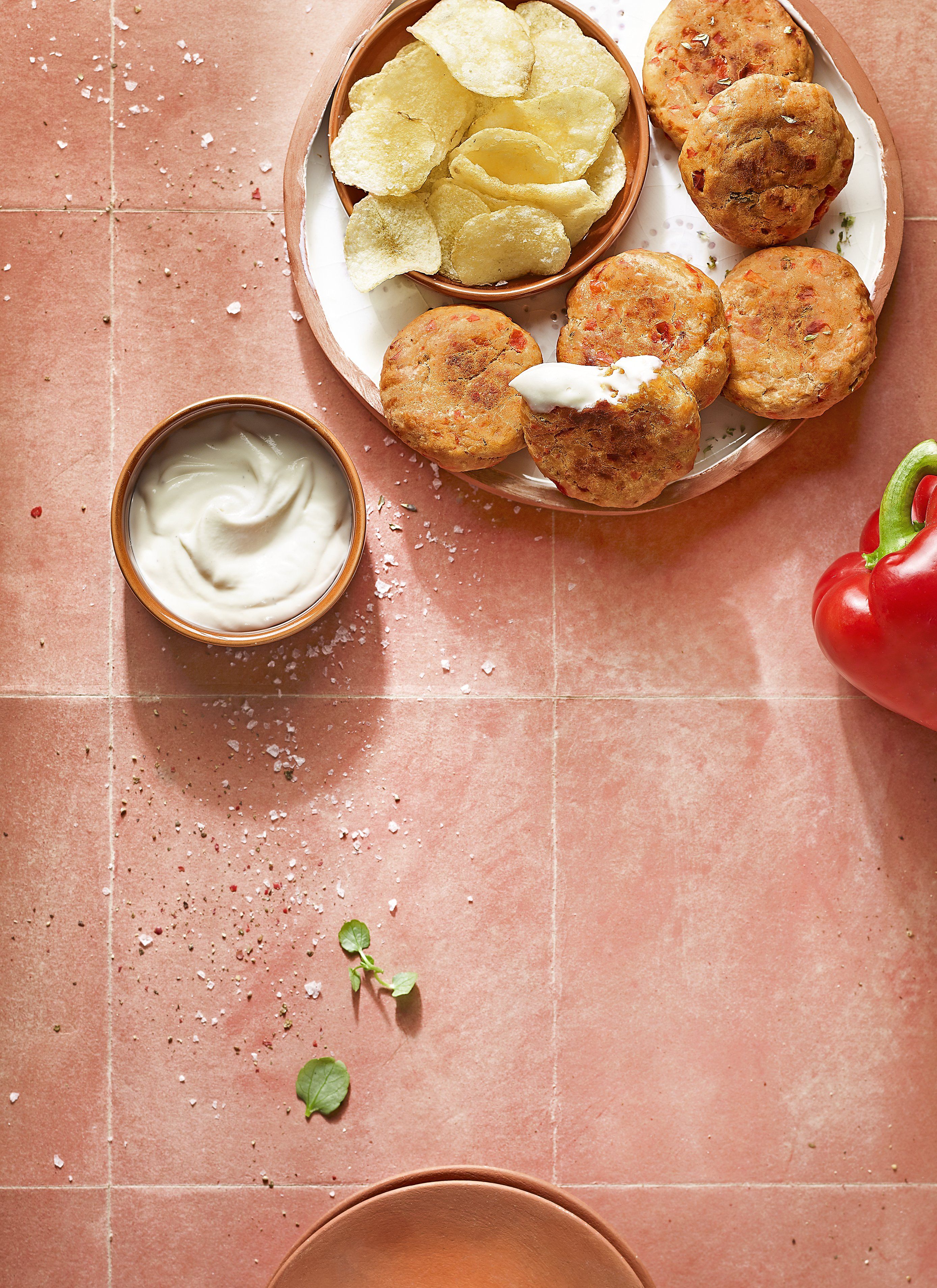 Hamburguesa de pebrot amb salsa de porro