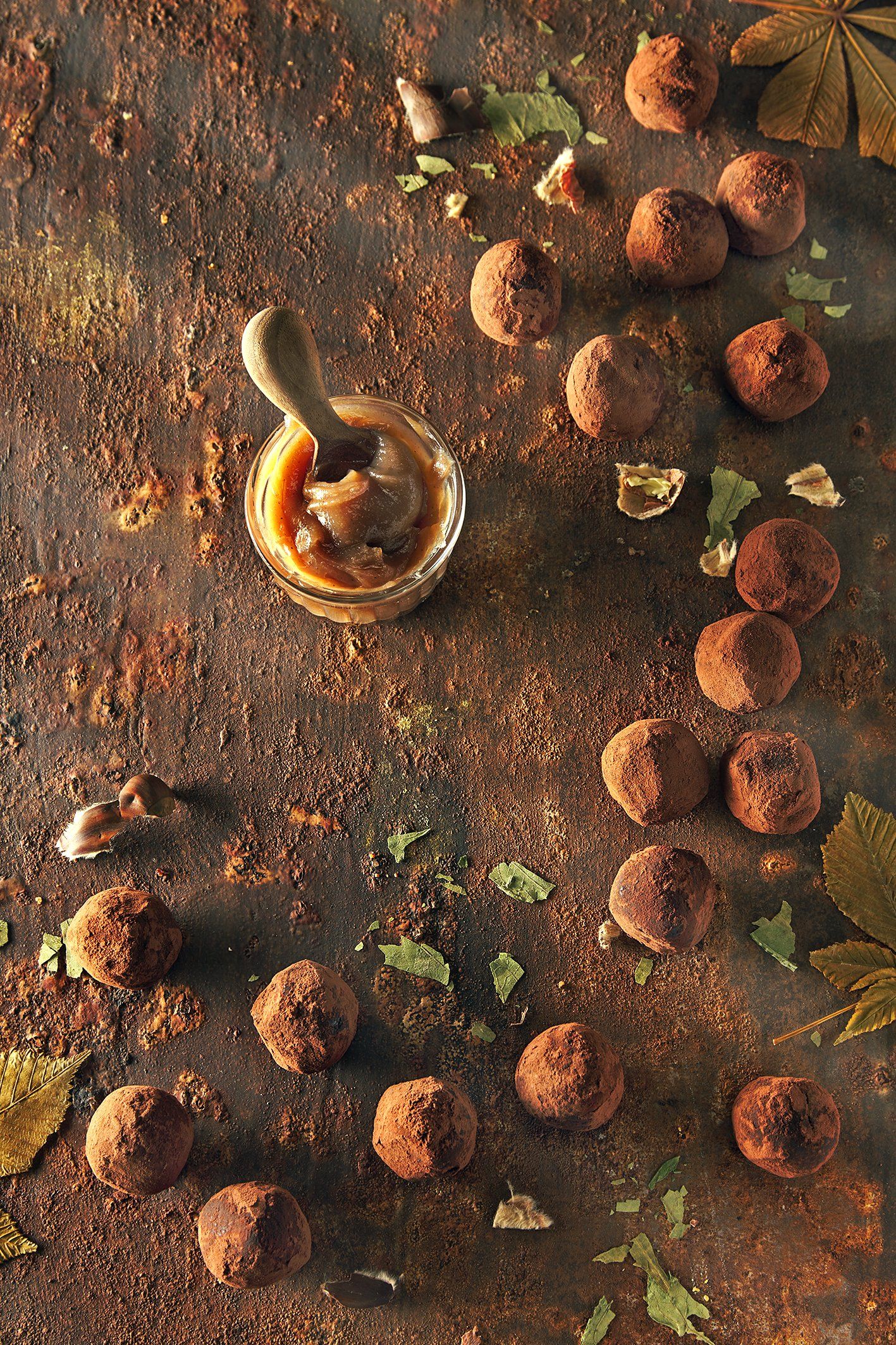 Trufes de xocolata i castanyes