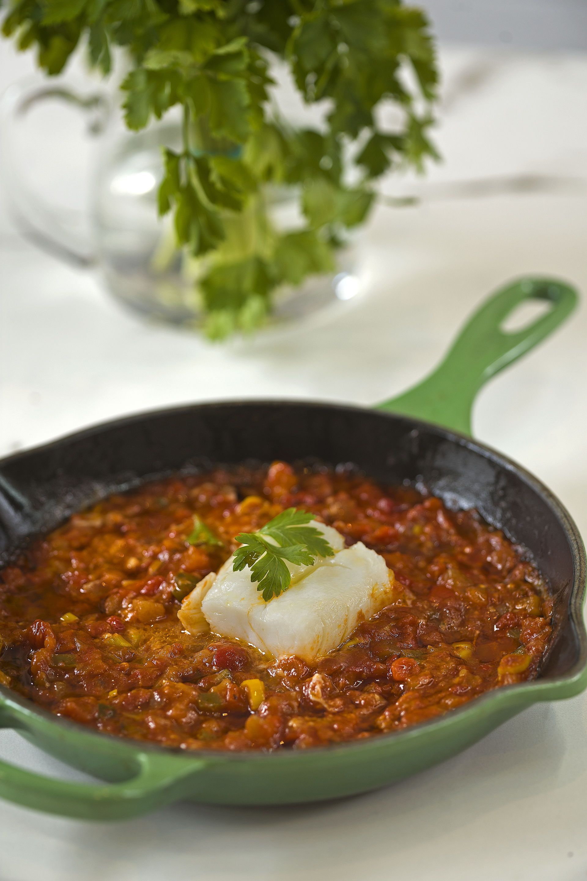 Bacallà al forn amb samfaina