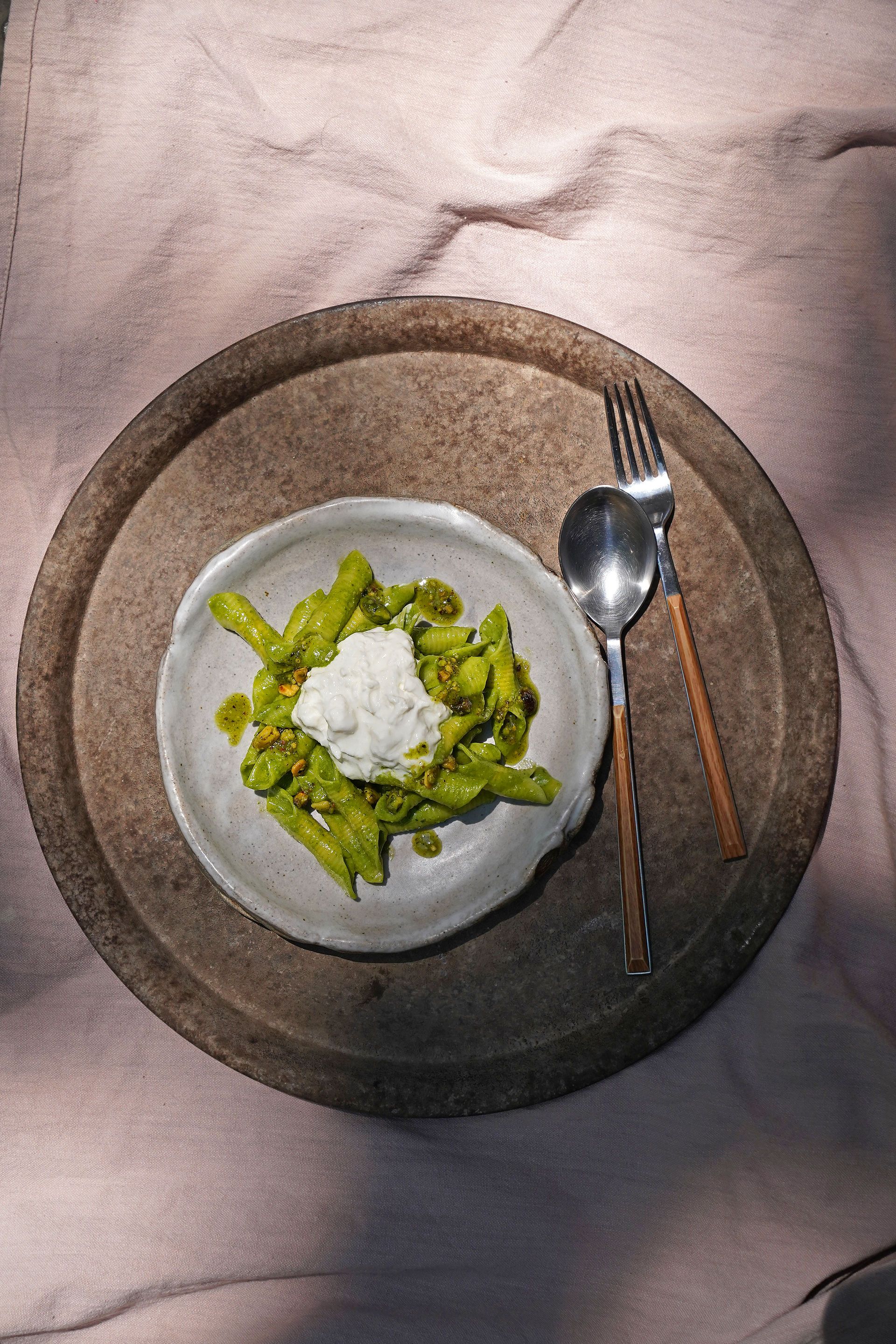 ‘Garganelli’ al pesto amb pistatxo