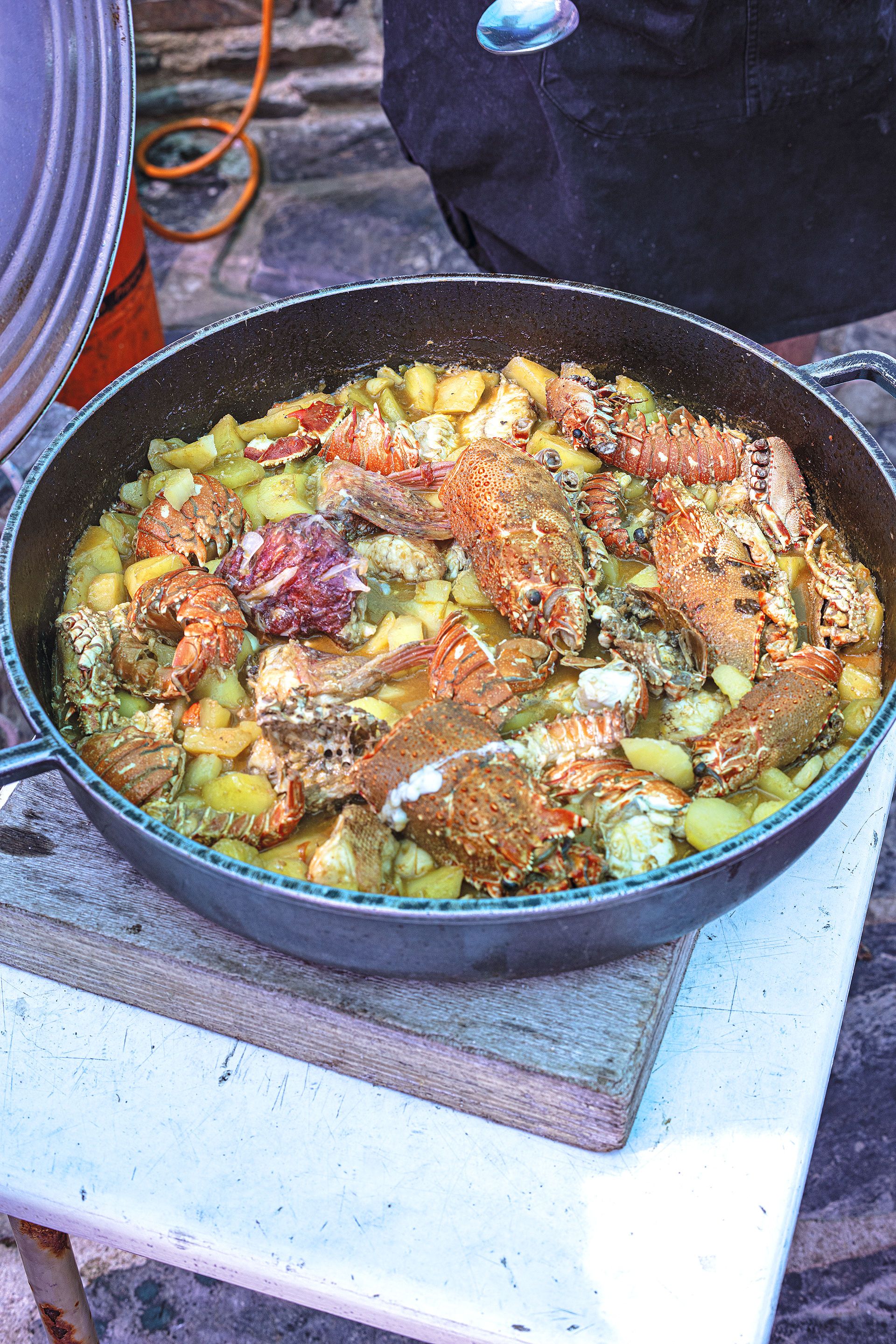 Peix en suc de llagosta