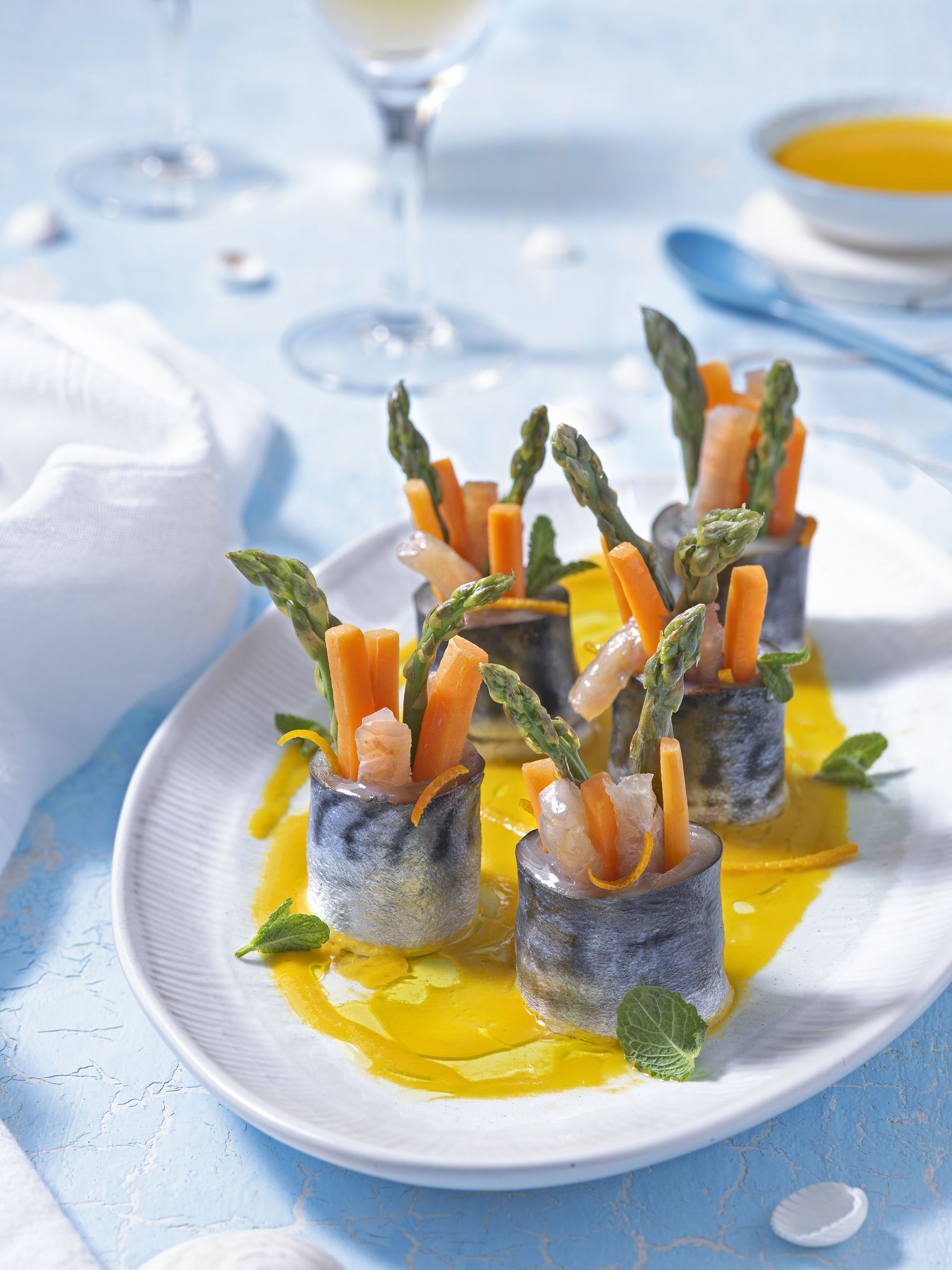 Farcellets de verat curat amb escabetx de pastanaga