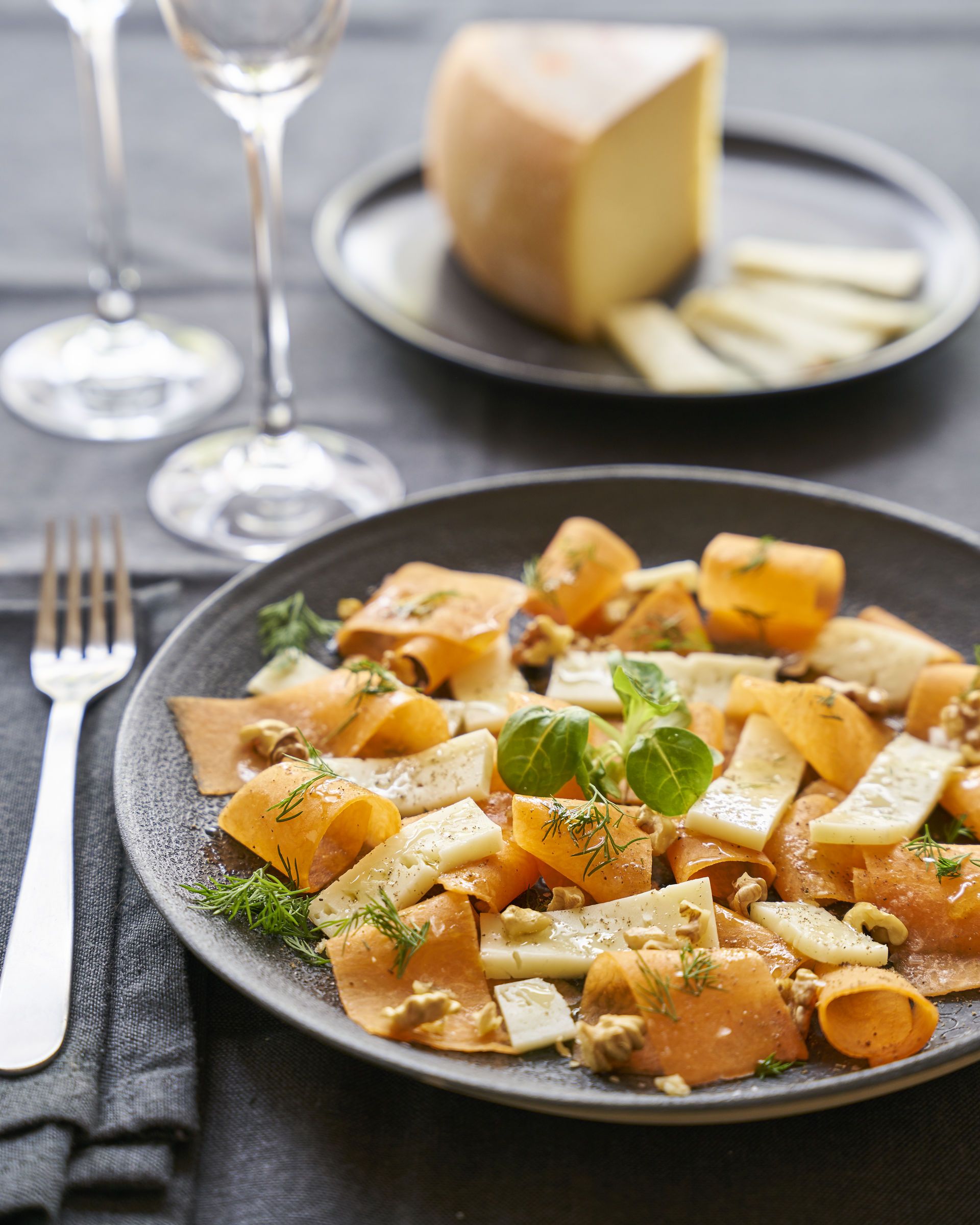 Carpaccio de carabassa amb formatge Urgèlia DOP