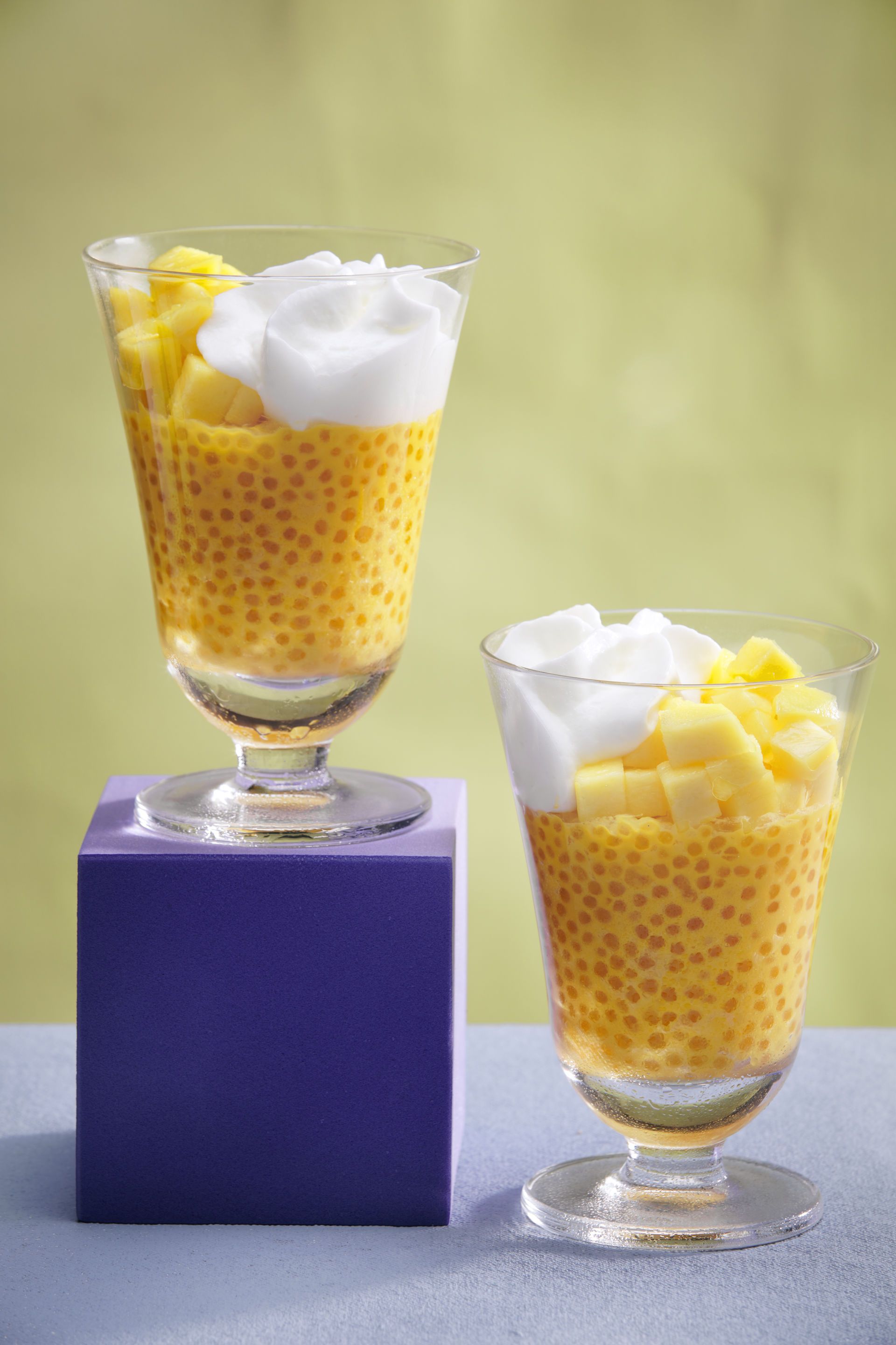 Got de tapioca de mango i escuma de coco