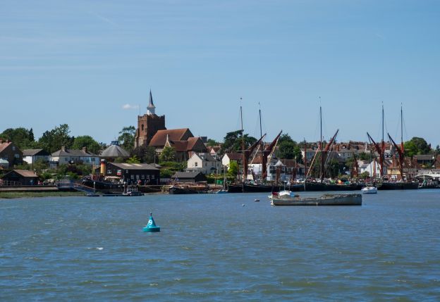 Vista de Maldon des de l'estuari del Blackwater.