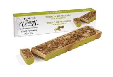 Torró de Wasabi amb Anacards del mestre torronaire Torró de Wasabi amb Anacards del mestre torronaire