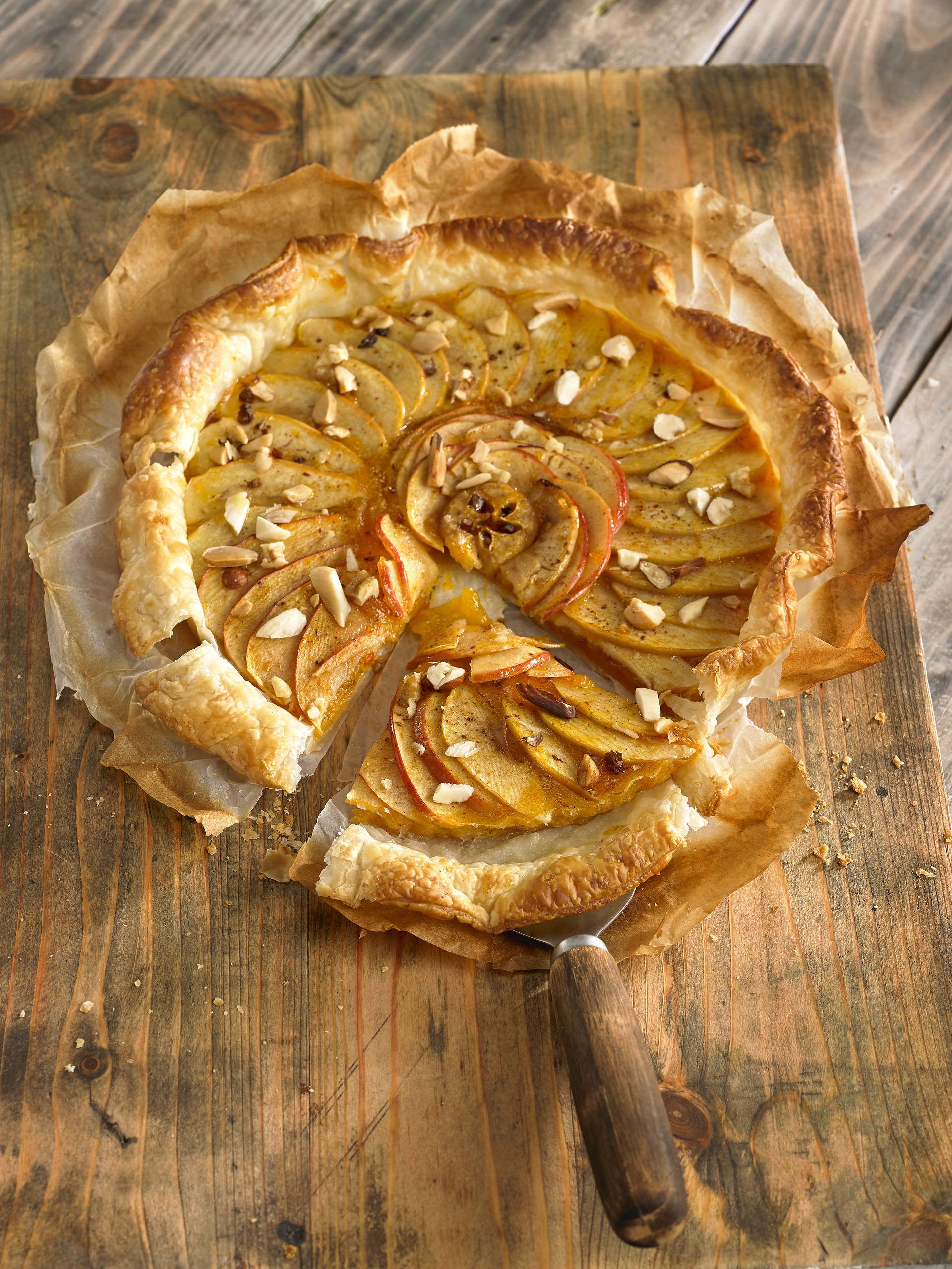 Pastel de manzana y caqui