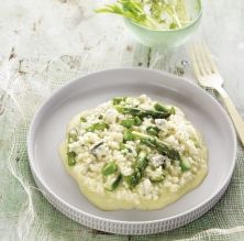 Risotto d'espàrrecs verds i gorgonzola