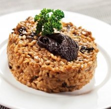 Risotto de trompetes de la mort amb gorgonzola