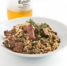 Arròs cremós amb tallarines de sèpia i sobrassada ecològica