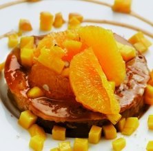 Tatin de mango y naranja