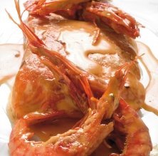 Salmón con gambas