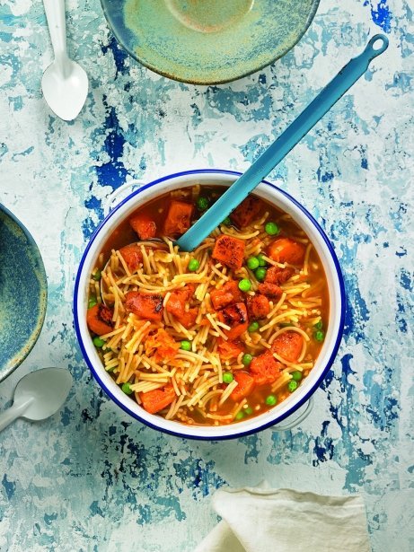 Fideos a la cazuela con calabaza