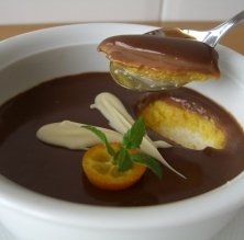 Crema de naranja con chocolate