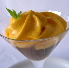 Crema de chocolate con espuma de moniato